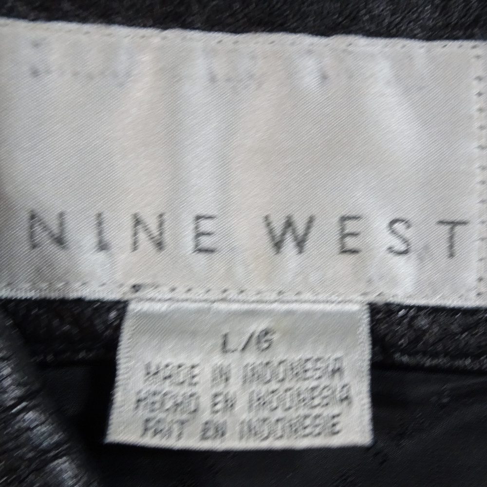 Nine West Black Leather Jacket Large - Picture 3 of 5